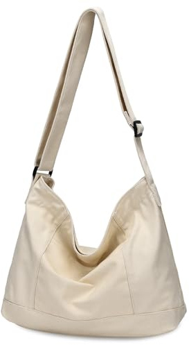 VASCHY Bolsa Bandolera de Lona, Bolso de Hombro Grande para Hombre Mujer Bolso Crossbody Casual Bolso Tela Ligera Bolso Cruzado Mensajero para Escuela Viaje Trabaja