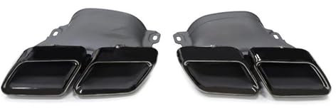 OGJFD Auto Auspuff Endrohr Auto Quad Auspuffblende Edelstahl Für Mercedes Für Benz C63 W205 C200 C300 C180 C260 2015+ Schalldämpfer Spitzen Endrohr Düse Schalldämpferabdeckung(Schwarz)