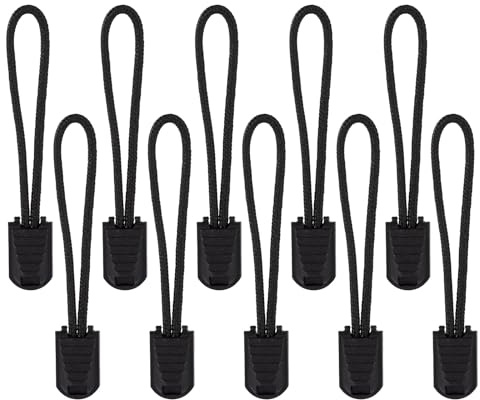 lasuroa 10 Piezas Reemplazo de Tirador de Cremallera, Extensor Cremallera Resistentes Universales Tiradores Deslizador para Equipaje Mochila Chaqueta Bolso Botas y Bolsos