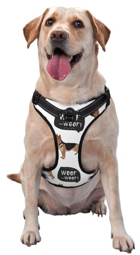 Hund Deutscher Schäferhund, Haustiergeschirr, Verstellbares reflektierendes Hundegeschirr, Haustierleinenweste,M