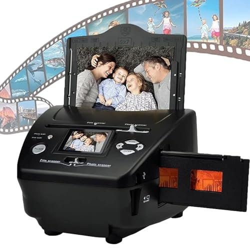 XCSCUK Scanner per pellicole e Diapositive LCD da 2,4 Pollici, Scanner per Negativi da 16 MP, converte Diapositive e Negativi da 35 mm / 135 in Foto JPEG digitali
