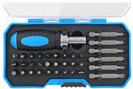 Lot de 44 tournevis à cliquet multi-embouts avec boîte en alliage d'acier chromé Petit tournevis électrique