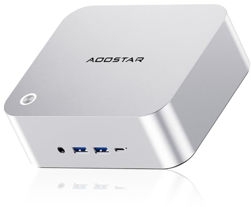 AOOSTAR MACO Mini PC Ryzen 7 H 255(bis zu 4,9GHz) Mini Desktop Computer 32GB DDR5 1TB M.2 PCIe4.0 SSD, Micro PC W11 Pro Radeon 780M/OCuLink/2xUSB4/2x2,5G LAN/4-Screen Display/Fingerabdruck Entsperren