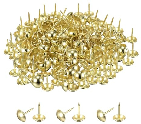 QUARKZMAN Polsternägel Für Möbel 3/4 Zoll (19 X 22mm) Metall Runde Schwarze Reißzwecken Für Wand Dekorative Polsternägel DIY Projekt Wohnkultur (Gold Packung Mit 90 Stück)
