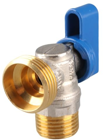 KIMISS Valvola di Arresto Ad Angolo G1/2 DN15 Maschio X G3/4 DN20 Valvola a Sfera a Quarto di in Ottone con Filettatura Maschio per Impianti Idraulici