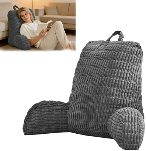 YuLiMirich Cojín de lectura para cama y sofá, cojín de lectura con respaldo para adultos, cojín de espalda grande para adultos, cama para leer y jugar con teléfonos móviles en la cama
