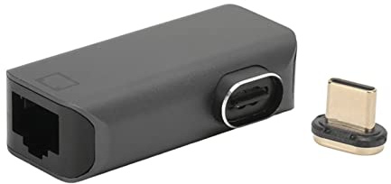 RASTKY Adaptador RJ45 a Tipo C de Aleación de Aluminio Conector Magnético USB C a RJ45 Chapado en Oro de 24 Pines 10/100/1000 Mbps Plug and Play para Teléfono Inteligente Gris Espacial 1 Juego
