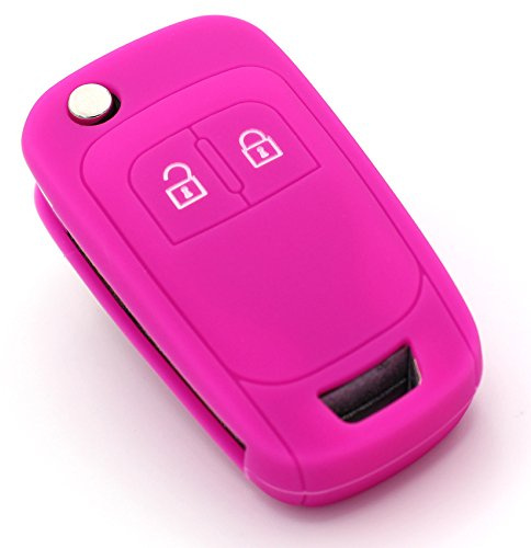 Schlüssel Hülle OE für 2 Tasten Auto Schlüssel Silikon Cover von Finest-Folia (Neon Pink)