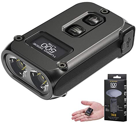 Nitecore TINI 2 Mini Taschenlampe (Tini2) Schlüsselanhänger LED 500 Lumen - USB C Wiederaufladbar