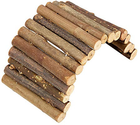 Hamster Bendy Wooden Bridge Reptile Ladder House for Reptile Mice Rodents Small Animal Chew Toy Bendable Small Animal Wooden Bridge(Small) Reptile Decorative Landscaping Supplies