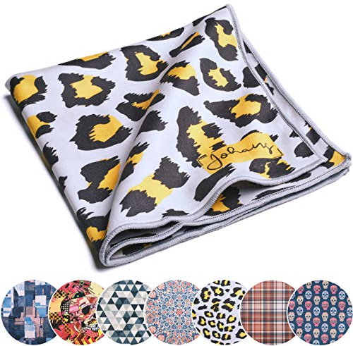 Johans® XXL mikrofiberduk | optikerkvalitet, 30 x 30 cm för rengöring av glasögon, mobiltelefon, surfplatta, kamera | glasögonputsduk, skärmduk, leopard (Leopard)