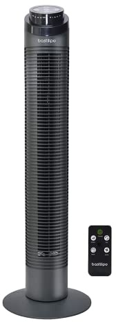 Bastilipo - Ventilador de torre - Varadero - 50W de potencia - 3 velocidades negro