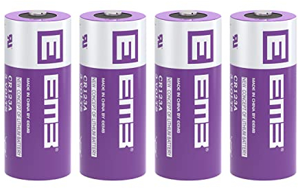 EEMB 4 Stück CR123A Lithium Batterien 3V 1700mAh CR123 Batterie mit hoher Kapazität für Taschenlampe Spielzeug Alarmsystem Nicht wiederaufladbar