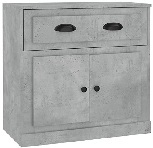 vidaXL Sideboard, Kommode mit viel Stauraum, Highboard Wohnzimmerschrank mit Türen, Schrank Anrichte Beistellschrank, Betongrau Holzwerkstoff