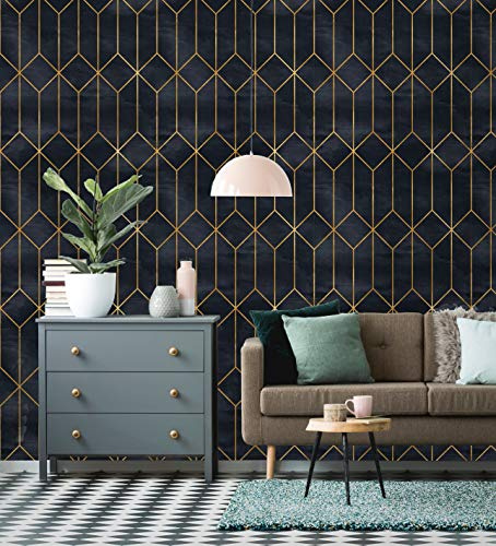 Coloritto Vintage Removable Wallpaper | Peel and Stick Geometric Wallpaper | Self Adhesive Art Deco Wallpaper (Sample 12 W x 8 H)