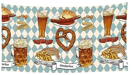 Octoberfest Banner 180x90 Cm Beer Festival Backdrop Decoration Beer Glasses Pretzel Sausages Party Supply Yard Banners Photography Background For Wall Front Door Garage