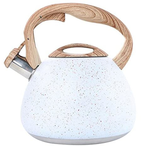 DUnLap Bouilloire 1PC 3L Poignée en Bois en Acier Inoxydable d'acier Inoxydable d'acier inoxylé Bouilloire Electrique (Size : White)