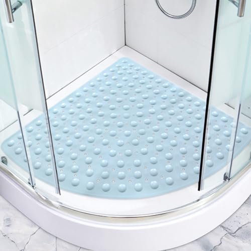 Duschmatte rutschfest Antirutschmatte Dusche 70 x 70 cm: Eckduschmatte Dreieckig Duscheinlage rutschfeste mit Saugnäpfen - Groß Sicherheits Rutschmatte Dusche für Senioren