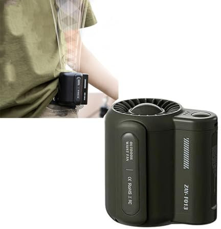Ventilador portátil con clip de refrigeración, ventilador de cintura USB, ventilador con clip fresco debajo de la camisa, mini ventilador portátil personal for camisa, ventilador de camiseta for exter