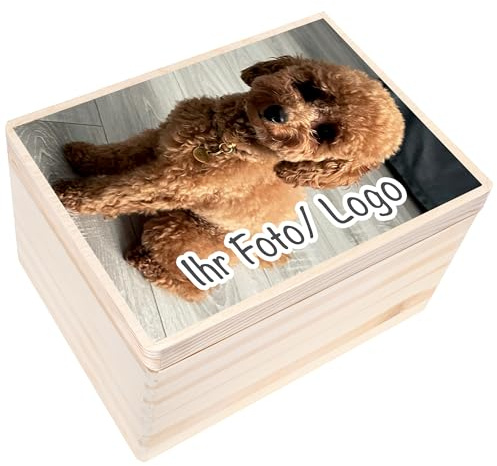 Creative Deco Personalisierte Geschenke Fotogeschenke Holzkiste | Dein | eigenes Foto und Bild Individuelles Geschenk JGA | Geschenkkiste Geschenkbox | Für Frauen, Männer und Paar | 40 x 30 x 24 cm