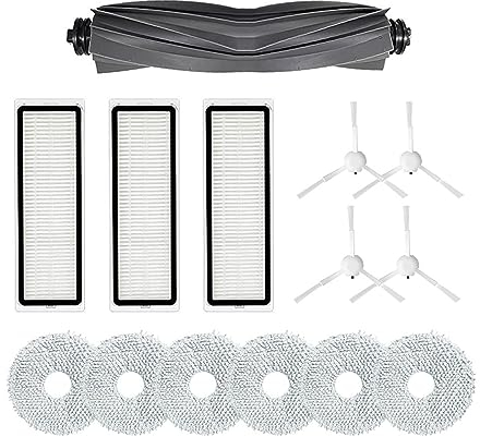 DispRA Roller Brush Mop Cloths Compatible With Xiaomi X10 Plus Robot Vacuum Clenaer Spare Replacement Vacuum Parts Main Side Brush Filter Mop Rag(Color:B)