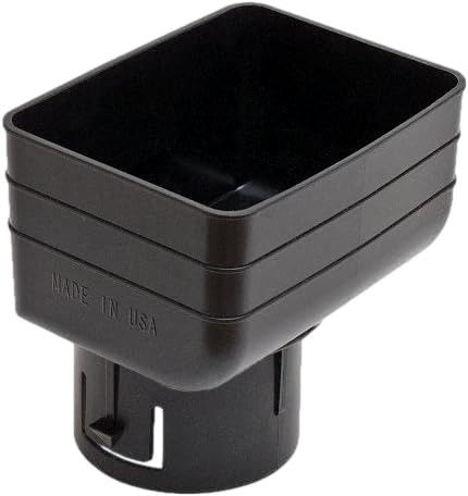 K-TEC 3x4 Downspout to 3 Round Drain Pipe Adapter – 3x4x3, Black