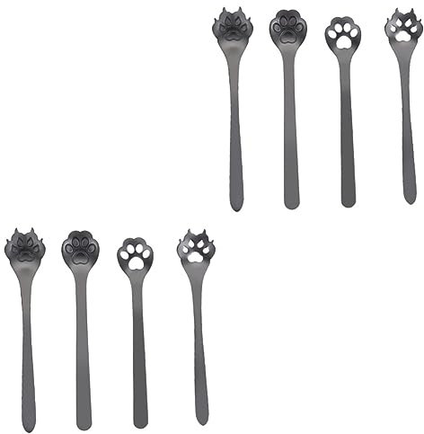 Amosfun 8 Stk Geschirr Schaufel Kaffeemischer Vorspeisenlöffel Kleiner Rührlöffel Rührlöffel Eisteelöffel Löffel Umrühren Kreativer Kaffeelöffel Katze Kaffeelöffel Cocktaillöffel