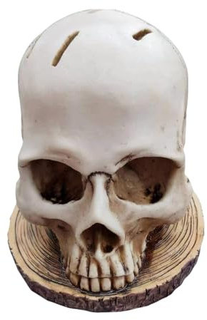 Porte-couteaux en forme de tête de mort – Bloc de couteaux effrayant pour Halloween, support de couteaux squelette gothique pour fruits en résine, support de rangement pour la cuisine