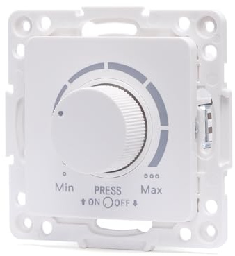 Variateur d'intensité LED, Compatible avec Les systèmes Allemand et français, Blanc, idéal pour régler la luminosité dans l'éclairage.