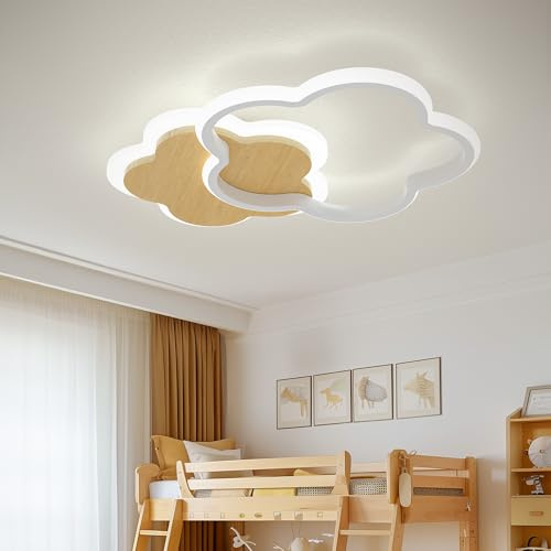 AOLED LED Deckenleuchte Kinderzimmer Deckenlampe Blumenform Bambus Deckenbeleuchtung 36W Dimmbar mit Fernbedienung Deckenleuchten für Kinder Schlafzimmerlampe Babyzimmer Mit Nachtlichtfunktion 50cm