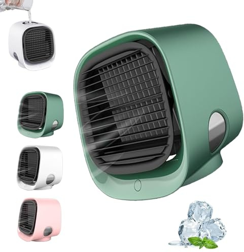Aire acondicionado portátil para habitación, coche, camping, oficina, mini enfriador de aire (verde)