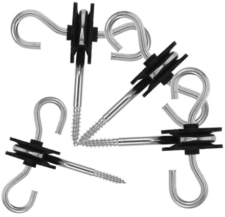 Yardwe Electric Fence Accessories Kit for Farm and Ranch 4pcs Screw-in Insulators with Gate Handle Sturdy Connection for Cattle and Livestock Fencing