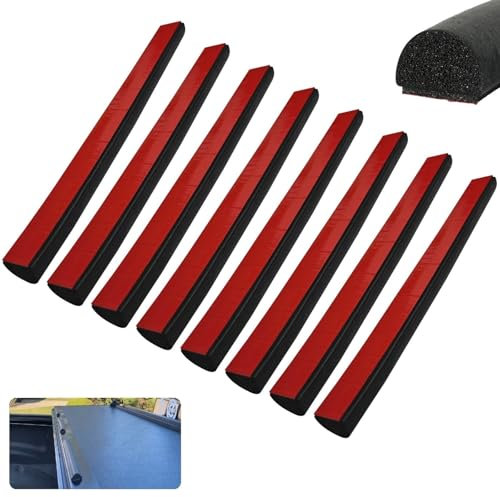 326A0008 Service Kit/D Shape EPDM Foam Rubber Seal w/Tape, Fit for Hard Tri-fold Truck Bed Tonneau Cover/Bulkhead Seal w/Self-Adhesive Rubber for Boat, Auto, RV, Marine, Garage Doors/Window