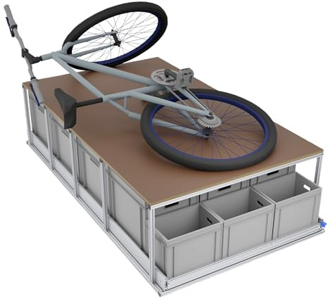 Tinobu Auszugsystem 180x90cm, Euroboxen Camper, Schwerlastauszug Einhandbedienung (Breite: 90cm)