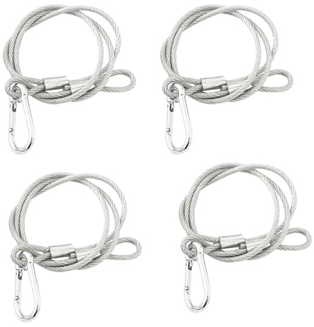 Yueser 4 stycken säkerhetskablar i rostfritt stål, 4 mm x 8 cm säkerhetskabel kabellås stålkabel för hängande DJ scenljus cykel