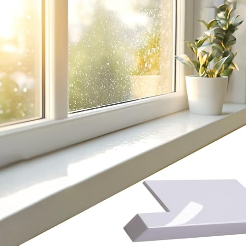 Alfeizar Ventana Panel Compuesto para Repisa de Ventana de Balcón, Protector de Cubierta de Ventana de Color Blanco Puro para Encimeras de Ventanas Antiguas, Reemplazo de Repisa de Estilo Mosaico(140x