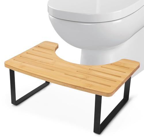 Marche Pied Toilette, Tabouret Toilette Chaise de Salle de Bain Tabouret Toilette Physiologique Repose Pied Toilette pour Adultes et Enfants Lutte Contre Les Hémorroïdes Constipation