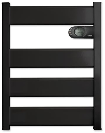 HJM LYSA 500 Toallero Eléctrico Cerámico Negro mate| Secatoallas | 500W | Bajo Consumo - Programable 24/7 | Función Turbo