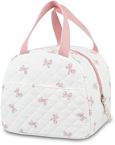YRWE Lunch Bag for Women Insulated Lunch Box Cute Quilted Lunch Tote Bags Reusable Large Capacity Cooler Bag for Travel Work Picnic