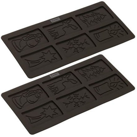 Lurch FlexiForm Spekulatius Backformen für Spekulatiuskekse 2er Set, Winter, Braun