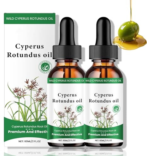 2PCS Cyperus Rotundus Oil for Hair Removal, 100% Pure Natural Cyperus Rotundus Oil for Inhibits Hair Growth, Shrink Pores, Hydrates, Soothes & Repairs Skin, Hair Removal Oil for All Skin Types