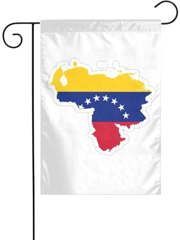 Bandera de Venezuela con impresión de mapa de Navidad para exteriores, resistente a la decoloración, invierno, césped, porche, patio, decoración al aire libre