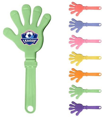 Generisch Individuelle Klatschhände - Handklatscher Kunststoff Hand Personalisierte Druckbilder, Ideal für Konzerte, Parties & Sportveranstaltungen Maße S/M, 7 Farben (Green)
