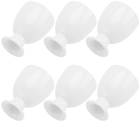 GALPADA 6pièces Lot de Coquetiers Porcelaine Blanche Résistante Supports Œufs Durs et Mous Déjeuner Plateau Relevé Anti-débordement Accessoires Pratiques pour Table Familiale