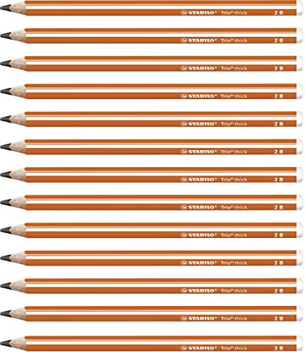 STABILO - Bleistift - Trio dick in orange - 12er Pack - Härtegrad 2B