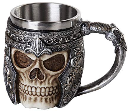 médiéval casque de guerrier viking Tête de mort Mug gothique Chope à bière 311,8 gram Mug boire savoir