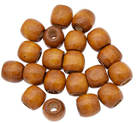 kesheng 20 Stück 8 mm Holz Haar Perlen Lose Dreadlock Flechten Haar Perlen Schmuck-Herstellung 8mm 20Pcs A