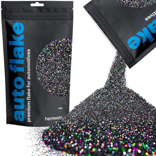 Hemway Auto Flake Glitter Additive for Paint, 100g, Fine Black Holographic Metal Flake for Custom Auto Paint & Coatings, for Car, Motorbike, Truck, Vehicles, Automotives