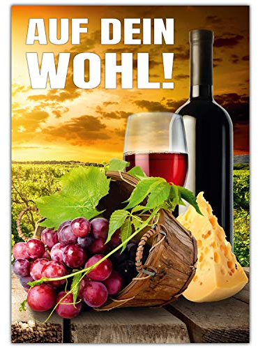 A4 XXL Glückwunschkarte AUF DEIN WOHL! mit Umschlag - edle Klappkarte für alle Anlässe wie Geburtstag Hochzeit Erfolg Jubiläum Karte von BREITENWERK