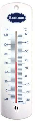 Brannan Grand thermomètre mural de 240 mm pour serre de jardin, maison, bureau, salle d'utilisation en intérieur ou en extérieur, fabriqué au Royaume-Uni